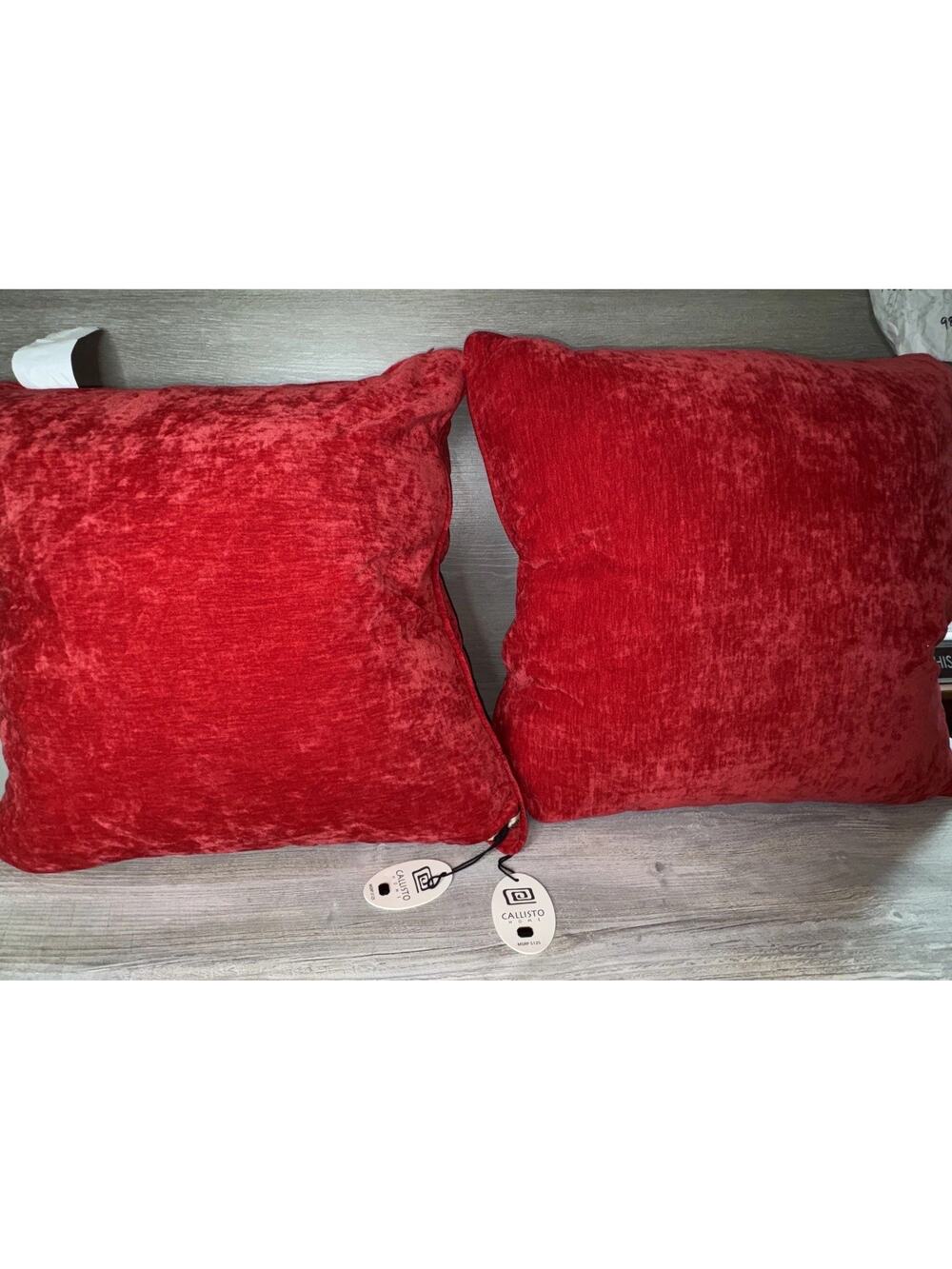 NWT CALLISTO HOME DECORATIVE THROW PILLOWS RED VELVET
